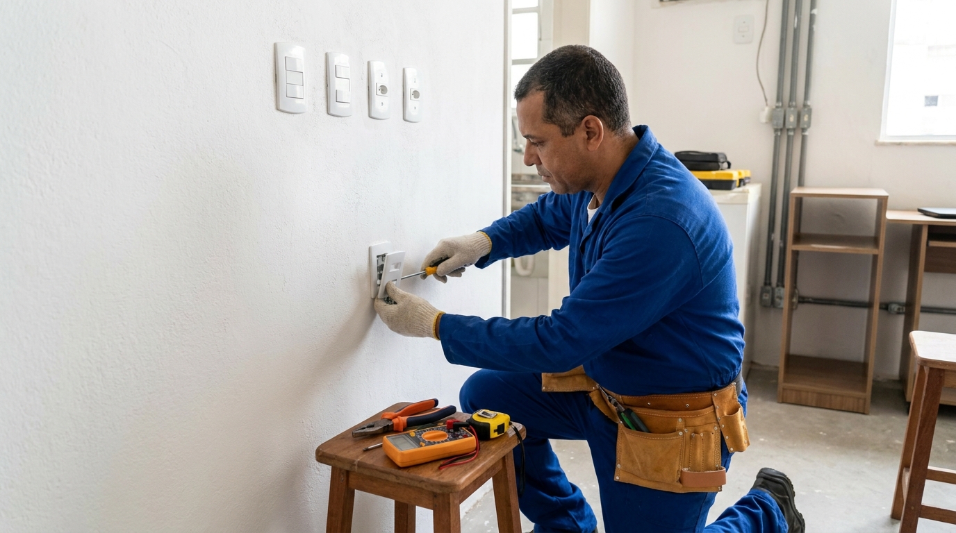 Instalacao de tomada e interruptor profissional em Fortaleza‑CE