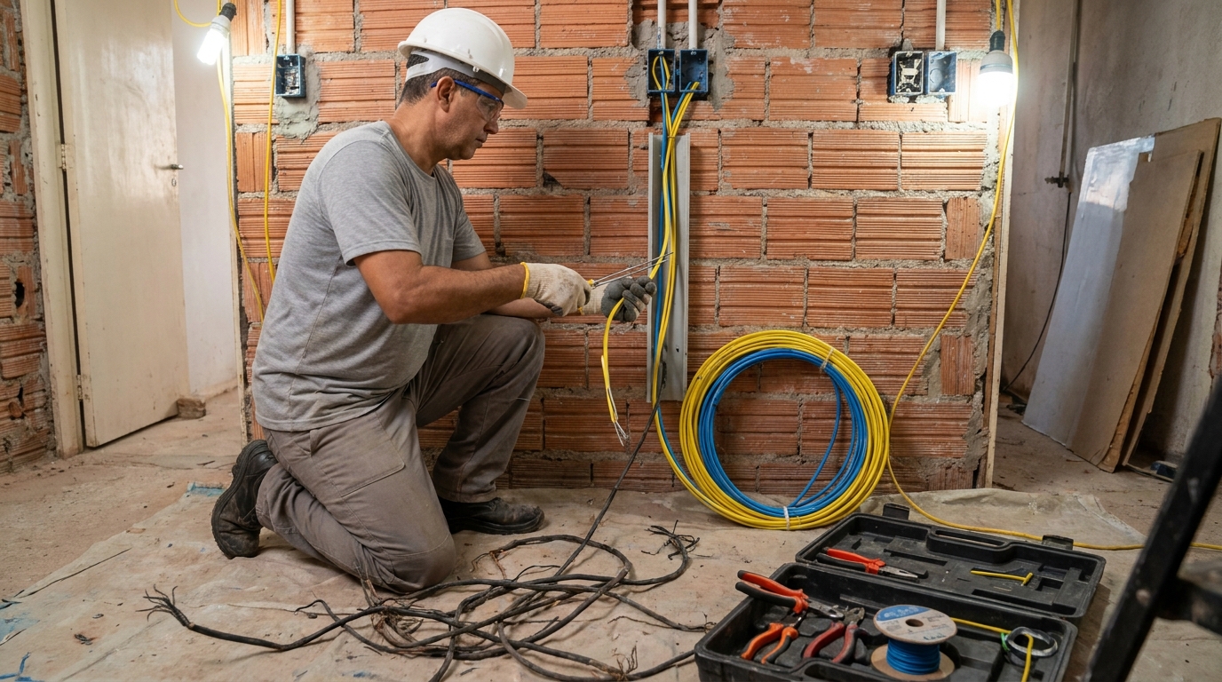 Troca de fiacao eletrica residencial em Fortaleza‑CE